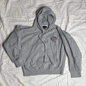 Barney Cools Gray Hoodie with Embroidered Fish